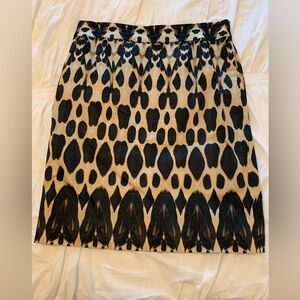 Calvin Klein Black and Tan Cheetah Print Pencil Skirt, Sz 12